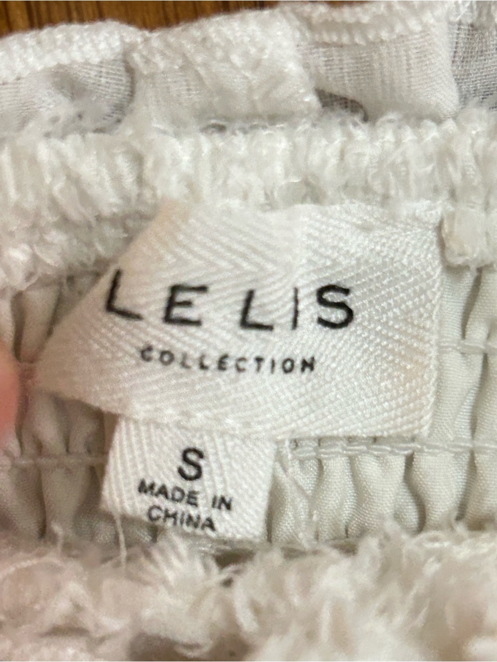 Le Lis Cream Textured Off-Shoulder Ruffle Top - Picture 5 of 5